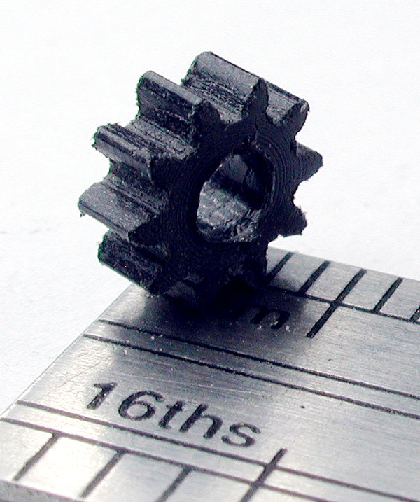 Spur Gear, 0.5mod x 10 Teeth x 6.0mm OD x 2.4mm Bore, Delrin