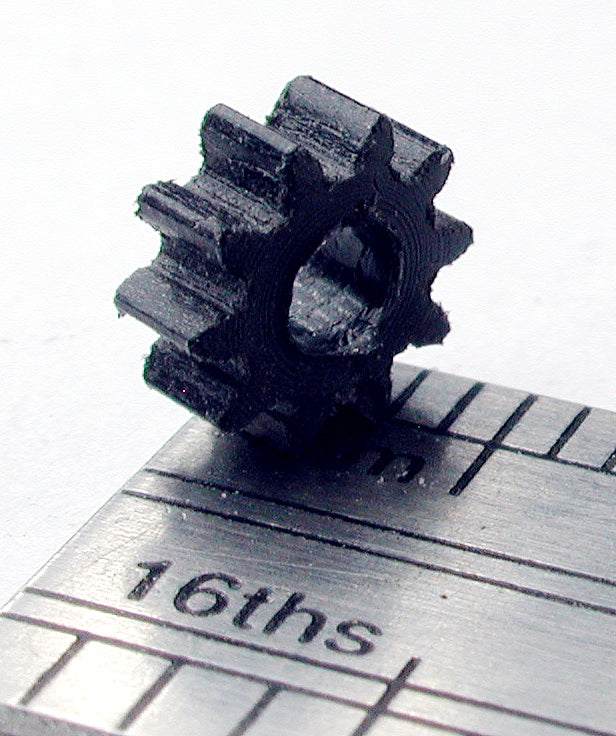 Spur Gear, 0.5mod x 10 Teeth x 6.0mm OD x 2.4mm Bore, Delrin