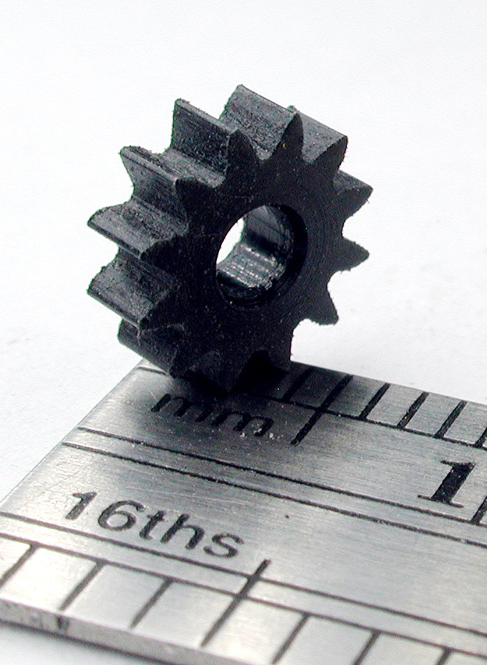 Spur Gear, 0.5mod x 12 Teeth x 7.0mm OD x 2.4mm Bore, Delrin