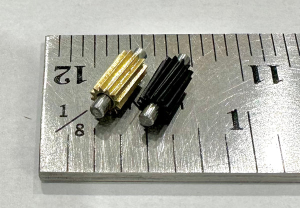 Worm Gear, 0.3mod x 12 Teeth x 4.3mm OD x 2.0mm Bore, Assembled on 2.0mm x 0.454" Shaft (1/pkg)