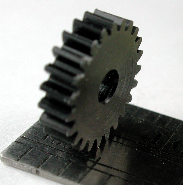 Worm Gear, 0.4mod x 23 Teeth x 10.0mm OD x 0.098" Face x 2.4mm Bore, Delrin