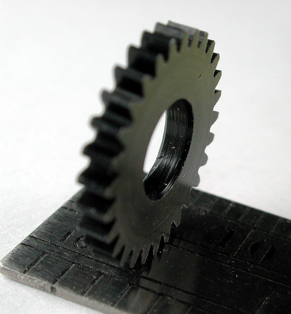 Worm Gear, 0.4mod x 28 Teeth x 12.0mm OD x 0.063" Face x 5.0mm Bore, Delrin