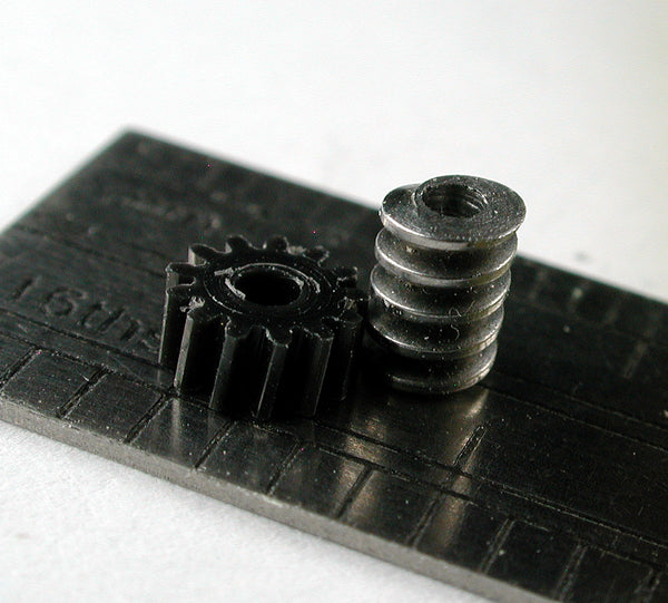 Worm Gear, 0.3mod x 13 Teeth x 5.54mm OD x 2.0mm Face x 1.5mm Bore, Delrin