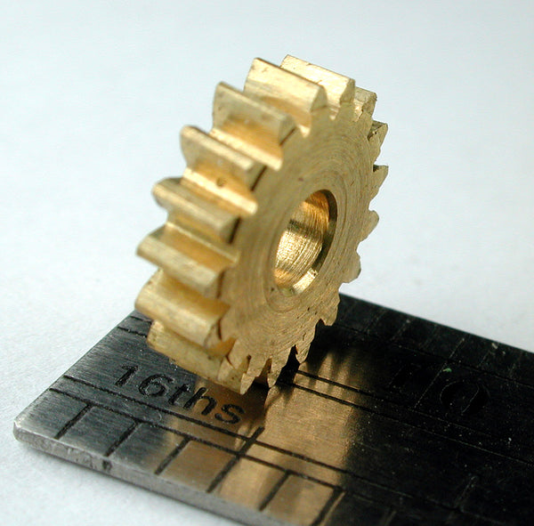 Worm Gear, 0.5mod x 17 Teeth x 9.8mm OD x 0.098" Face x 3.0mm Bore, Brass