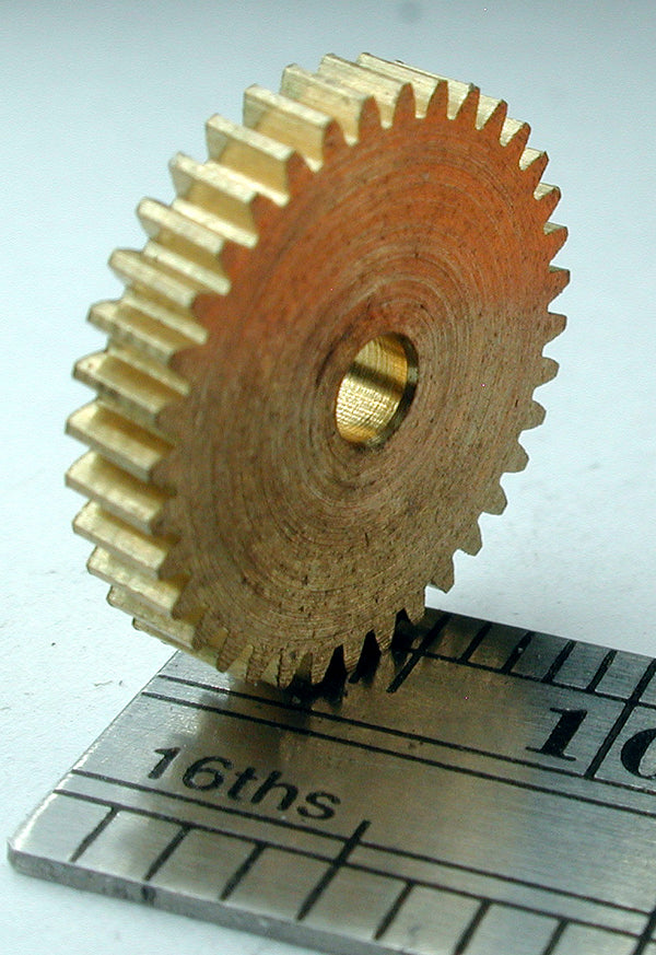 Worm Gear, 72DP x 36 Teeth x 13.4mm OD x 0.085" Face x 3/32" Bore, Brass