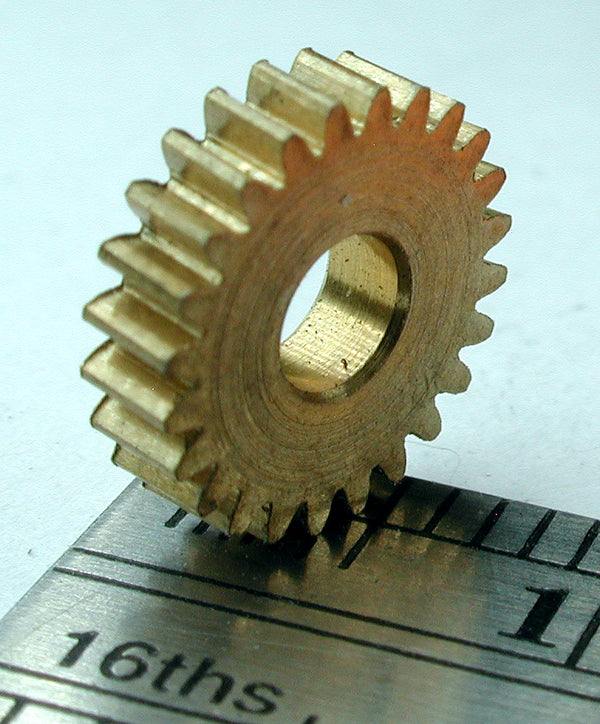 Worm Gear, 72DP x 24 Teeth x 9.2mm OD x 0.085" Face x 1/8" Bore, Brass