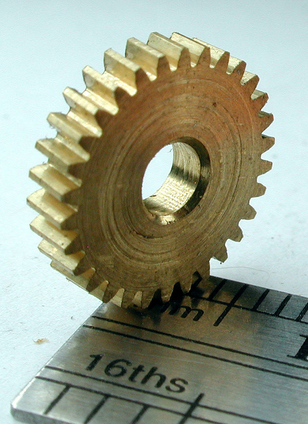 Worm Gear, 72DP x 30 Teeth x 11.3mm OD x 0.085" Face x 1/8" Bore, Brass