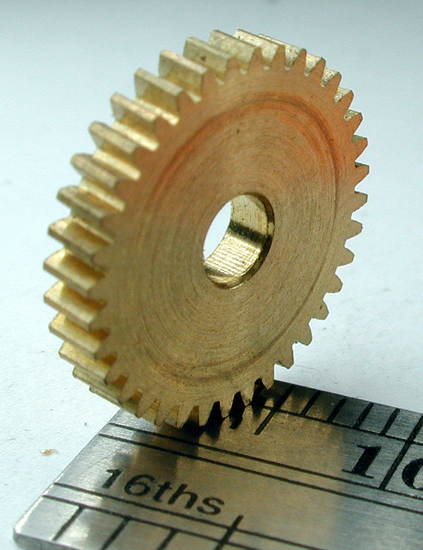 Worm Gear, 72DP x 36 Teeth x 13.4mm OD x 0.085" Face x 1/8" Bore, Brass