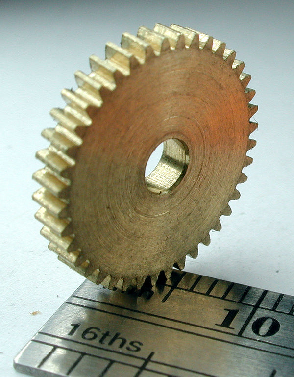 Worm Gear, 72DP x 40 Teeth x 14.8mm OD x 0.085" Face x 1/8" Bore, Brass