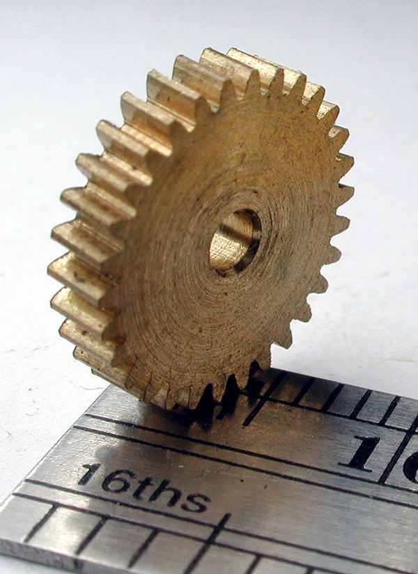 Worm Gear, 72DP x 30 Teeth x 11.3mm OD x 0.085" Face x 2.0mm Bore, Brass