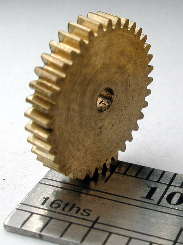 Worm Gear, 72DP x 36 Teeth x 13.4mm OD x 0.085" Face x 2.0mm Bore, Brass