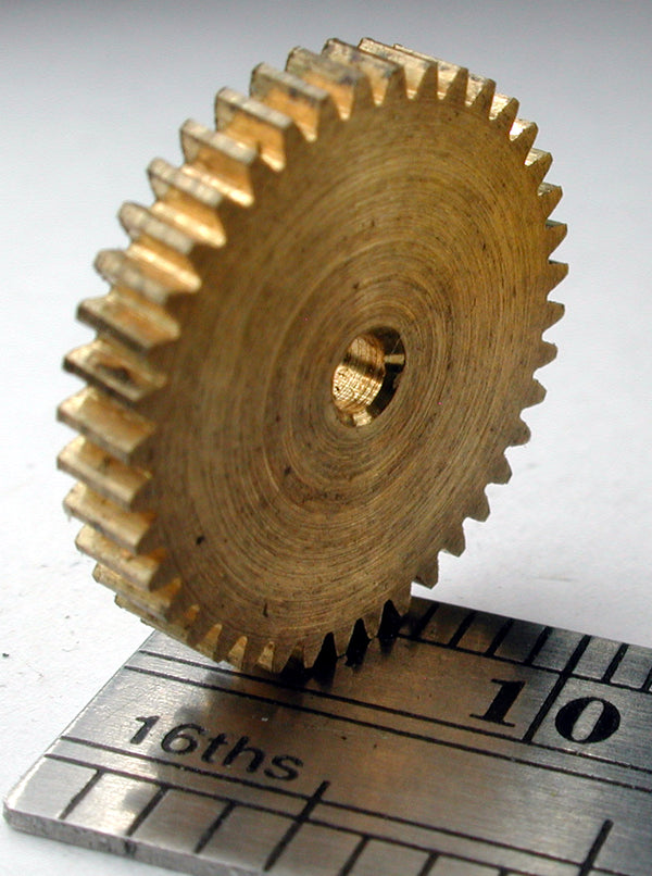 Worm Gear, 72DP x 40 Teeth x 14.8mm OD x 0.085" Face x 2.0mm Bore, Brass