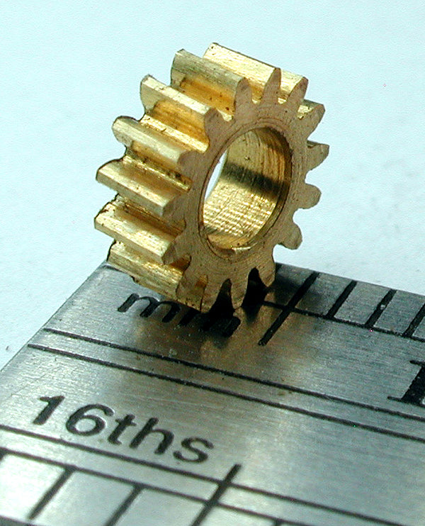 Worm Gear, 72DP x 15 Teeth x 6.1mm OD x 0.085" Face x 3.0mm Bore, Brass