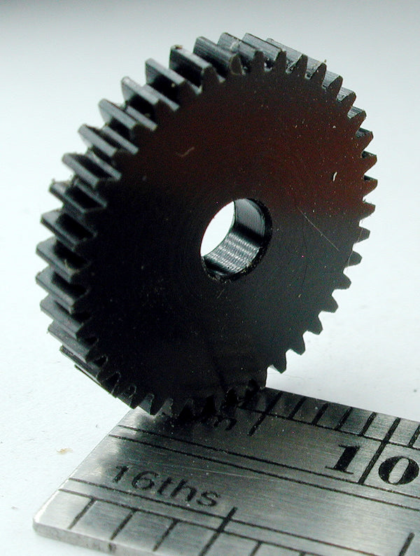 Worm Gear, 72DP x 40 Teeth x 14.8mm OD x 0.085" Face x 1/8" Bore, Delrin