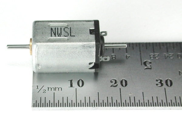 Motor, Flat Can, DOUBLE shaft 1.0mm x 8mm, 3-pole, 12V DC, 12K RPM