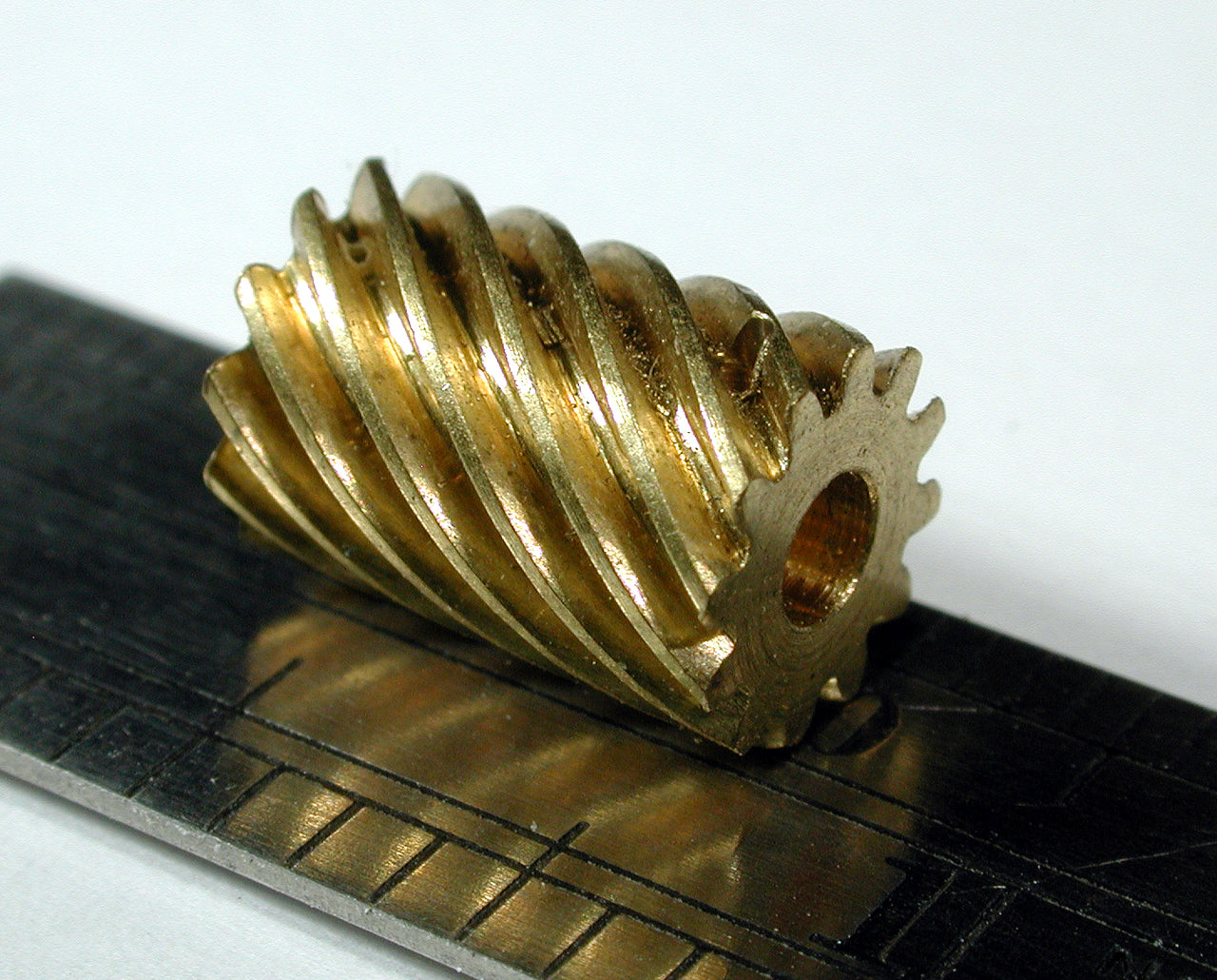 Helical Gear, 12 Teeth, 2.6mm Bore, Brass, PFM Shay Replacement