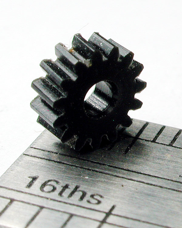 Worm Gear, 72DP x 15 Teeth x 6.1mm OD x 0.085" Face x 2.0mm Bore, Delrin