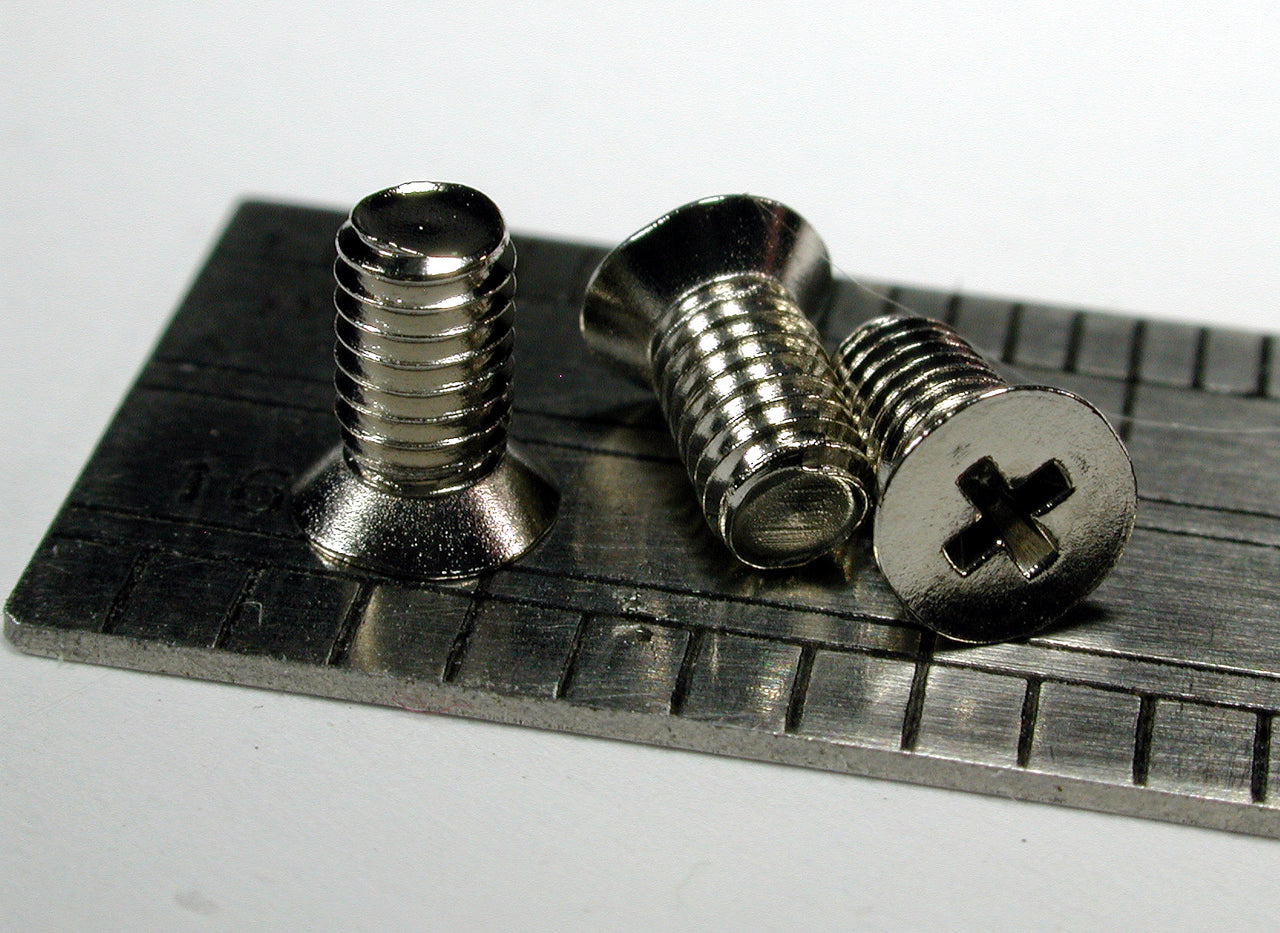 Metric, Nickel Plated Screw, 2.6 x 5mm x 0.45, Cross Flat Head (8 pk)