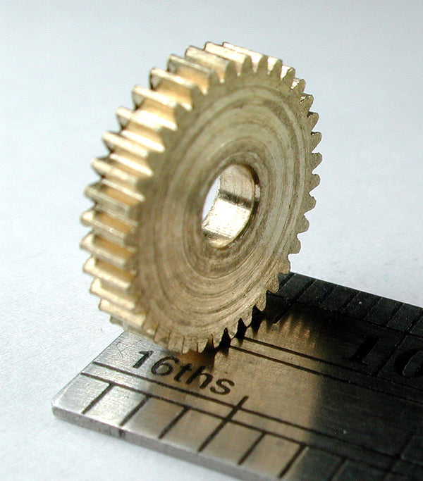 Worm Gear, 0.3mod x 36 Teeth x 11.4mm OD x 0.085" Face x 1/8" Bore, Brass