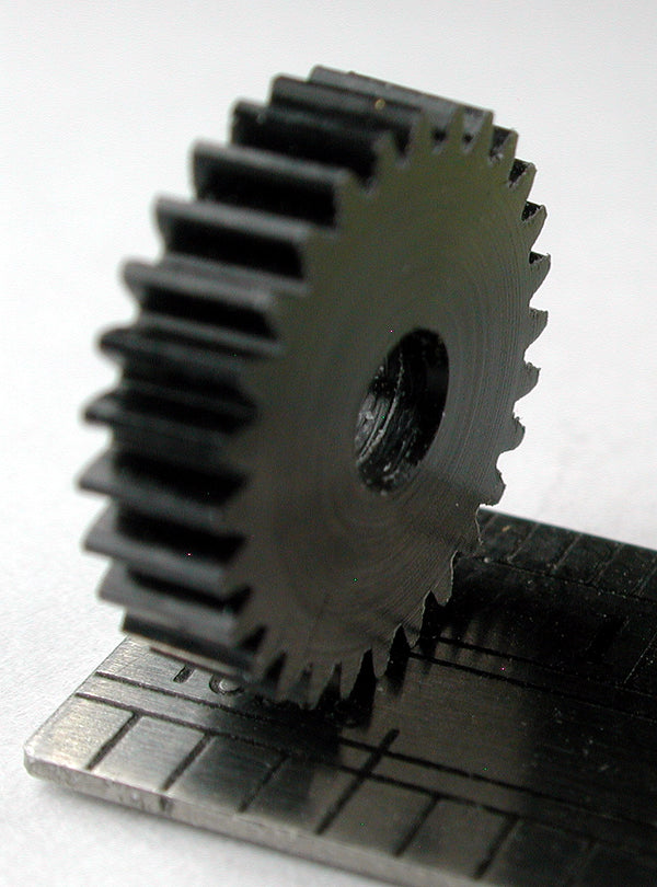 Reverse Worm Gear, 0.4mod x 28 Teeth x 11.95mm OD x 0.118" Face x 1/8" Bore, Delrin