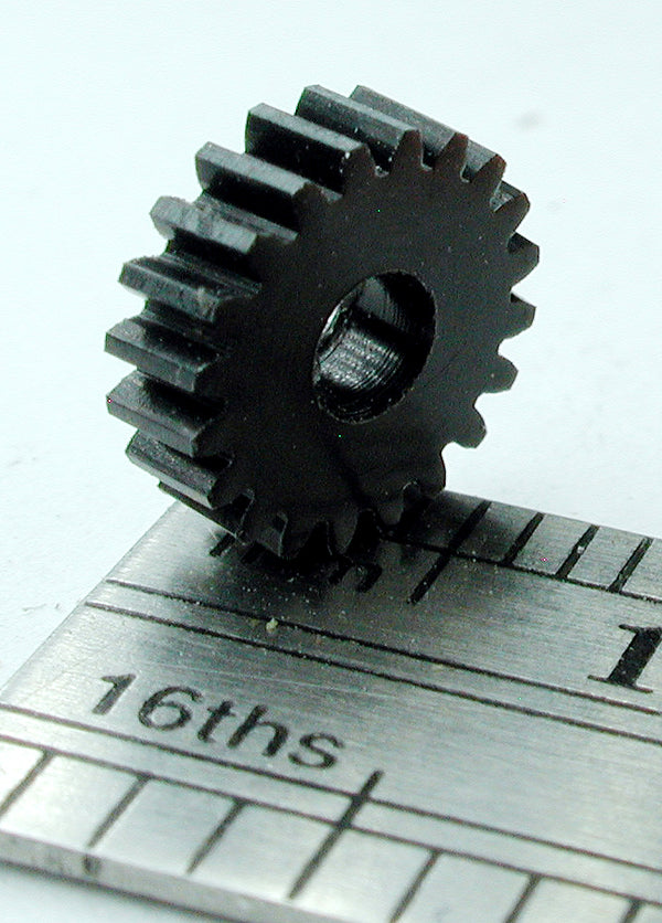 Reverse Worm Gear, 72DP x 20 Teeth x 7.8mm OD x 0.085" Face x 3/32" Bore, Delrin