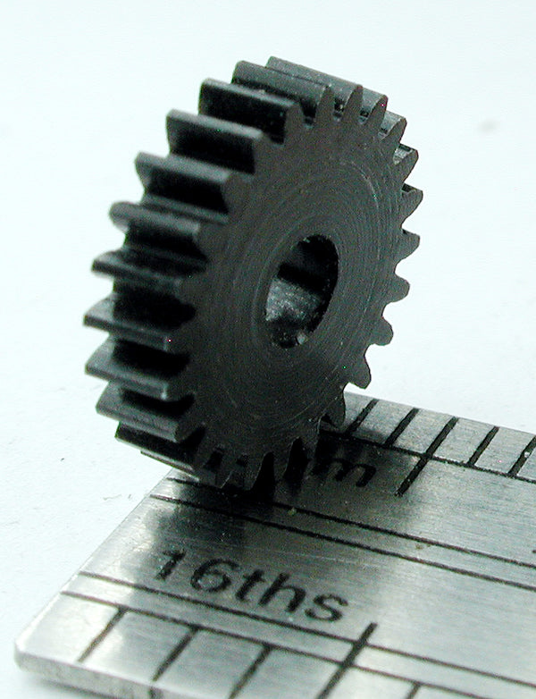 Reverse Worm Gear, 72DP x 24 Teeth x 9.2mm OD x 0.085" Face x 3/32" Bore, Delrin