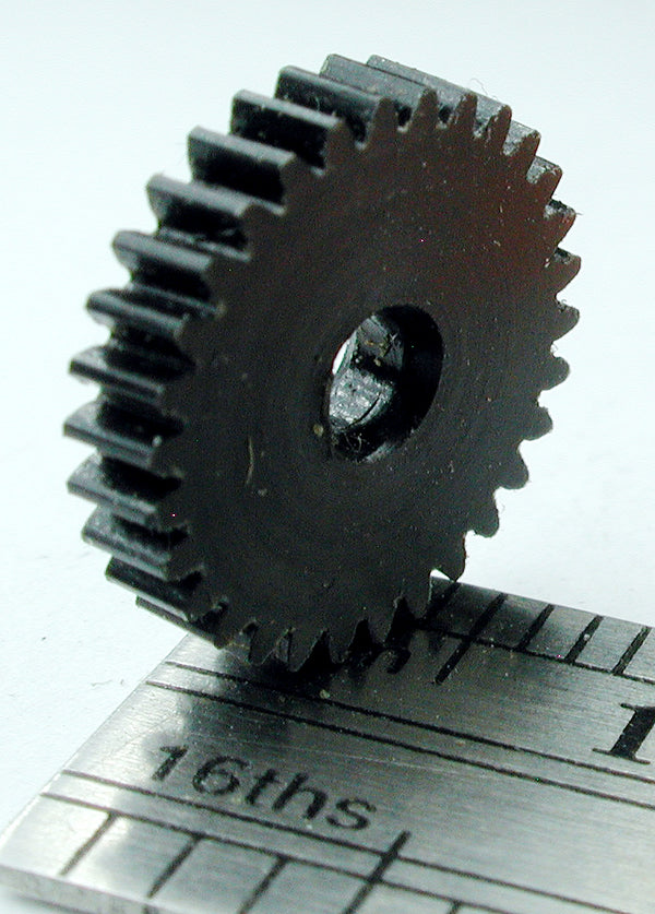 Reverse Worm Gear, 72DP x 30 Teeth x 11.3mm OD x 0.085" Face x 3/32" Bore, Delrin