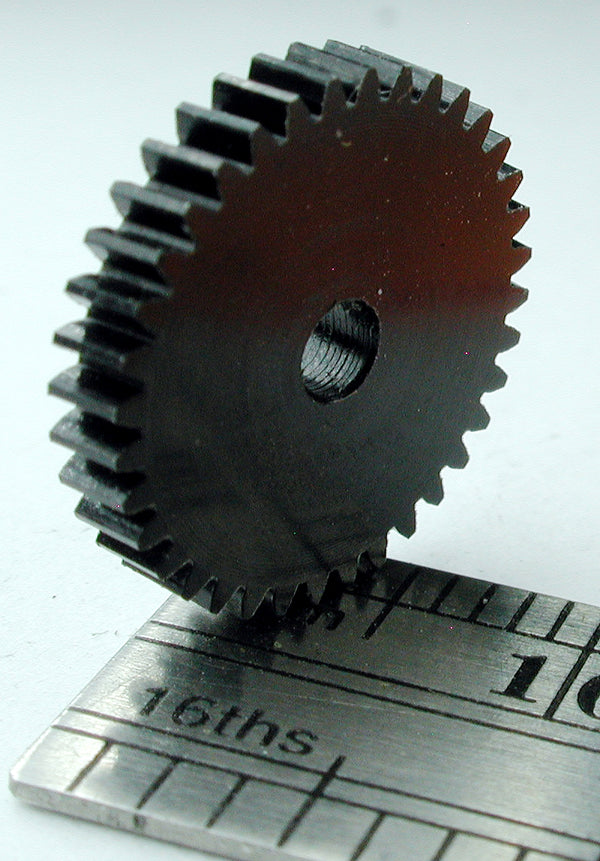 Reverse Worm Gear, 72DP x 36 Teeth x 13.4mm OD x 0.085" Face x 3/32" Bore, Delrin