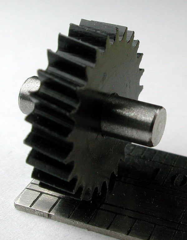 Worm Gear, 2 Lead, 0.5mod x 25 Teeth x 13.5mm OD x 0.134" Face x 1/8" Bore, Delrin, Assembled 1/8" x 11.32mm Shaft