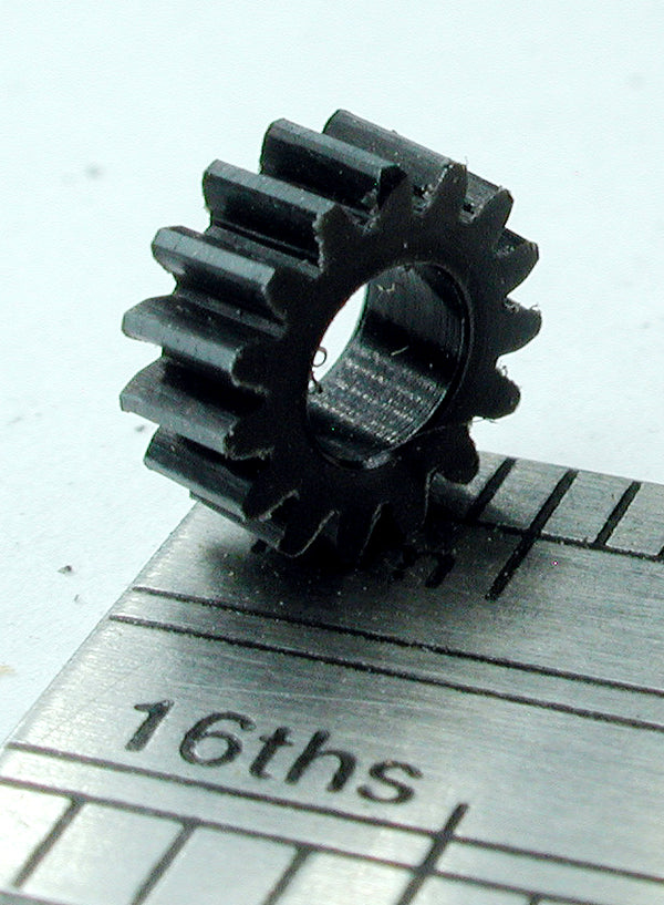 Reverse Worm Gear, 72DP x 15 Teeth x 6.1mm OD x 0.085" Face x 1/8" Bore, Delrin