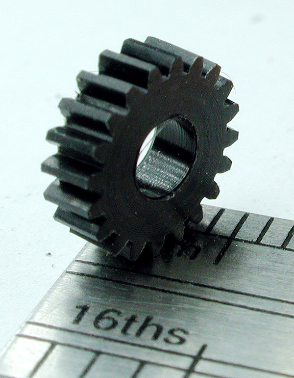 Reverse Worm Gear, 72DP x 20 Teeth x 7.8mm OD x 0.085" Face x 1/8" Bore, Delrin