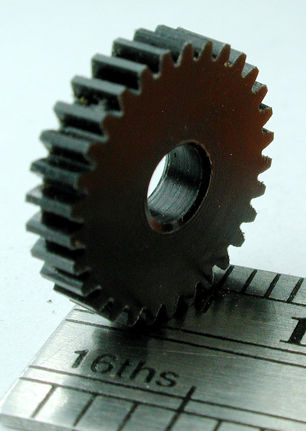 Reverse Worm Gear, 72DP x 30 Teeth x 11.3mm OD x 0.085" Face x 1/8" Bore, Delrin