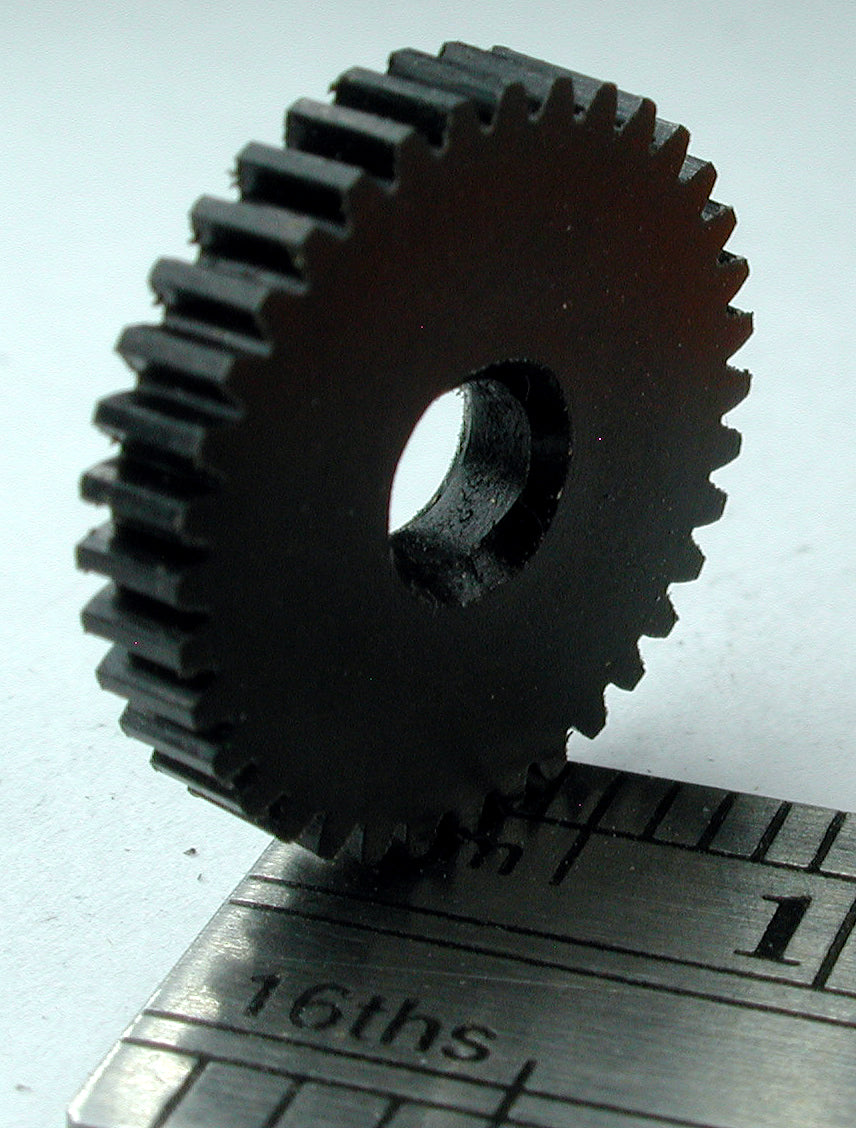 Reverse Worm Gear, 72DP x 36 Teeth x 13.4mm OD x 0.085" Face x 1/8" Bore, Delrin