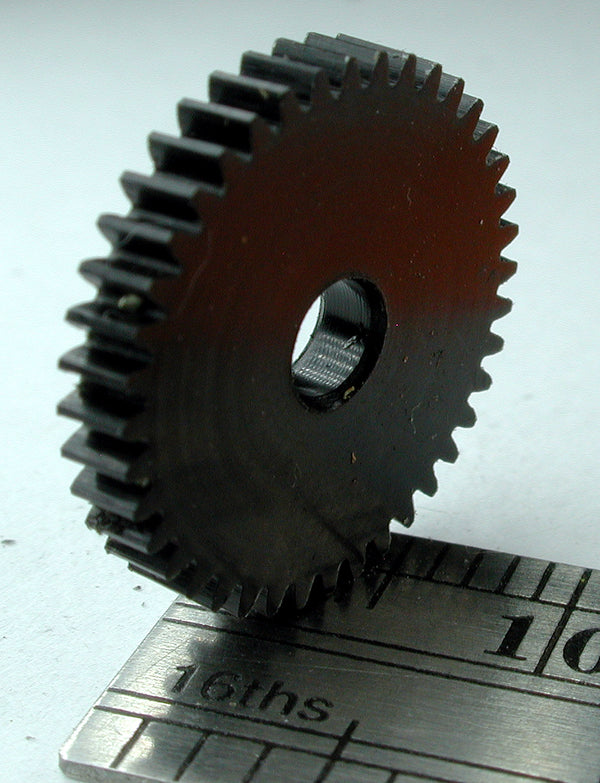 Reverse Worm Gear, 72DP x 40 Teeth x 14.8mm OD x 0.085" Face x 1/8" Bore, Delrin