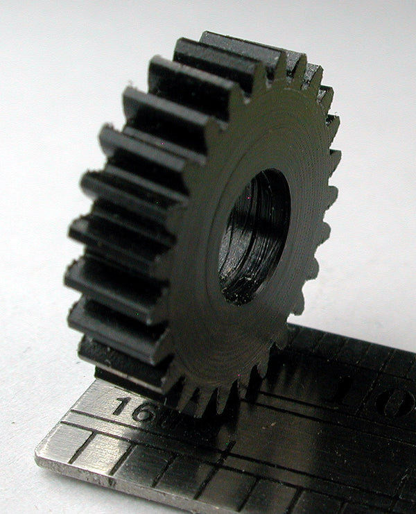 Worm Gear, 2 Lead, 0.5mod x 25 Teeth x 13.5mm OD x 0.234" Face x 1/4" Bore, Delrin