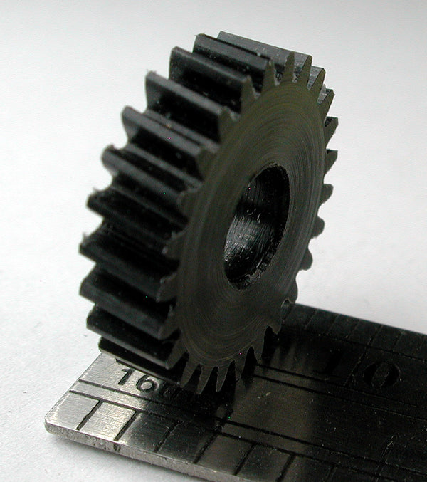 Worm Gear, 2 Lead, 0.5mod x 25 Teeth x 13.5mm OD x 0.234" Face x 5.0mm Bore, Delrin