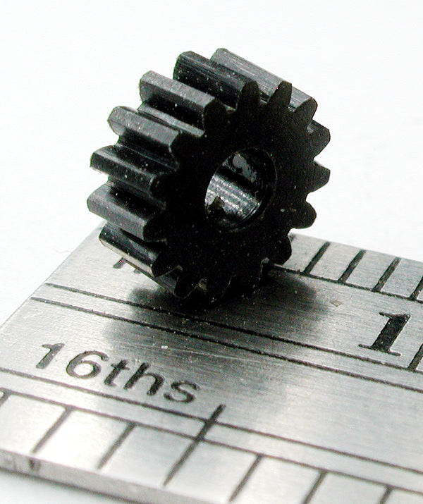 Reverse Worm Gear, 72DP x 15 Teeth x 6.1mm OD x 0.085" Face x 2.0mm Bore, Delrin