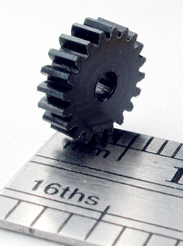 Reverse Worm Gear, 72DP x 20 Teeth x 7.8mm OD x 0.085" Face x 2.0mm Bore, Delrin