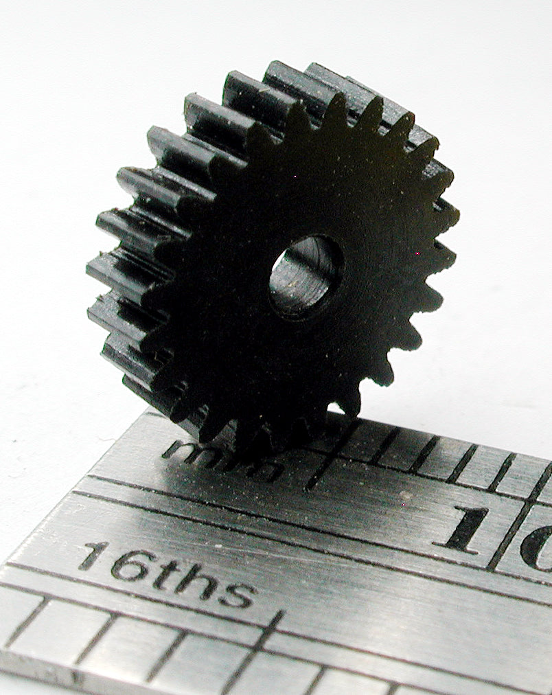 Reverse Worm Gear, 72DP x 24 Teeth x 9.2mm OD x 0.085" Face x 2.0mm Bore, Delrin