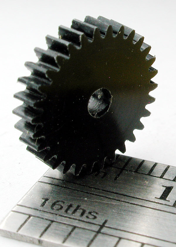 Reverse Worm Gear, 72DP x 30 Teeth x 11.3mm OD x 0.085" Face x 2.0mm Bore, Delrin