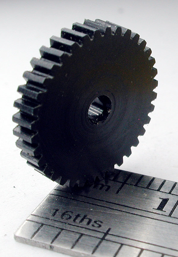 Reverse Worm Gear, 72DP x 36 Teeth x 13.4mm OD x 0.085" Face x 2.0mm Bore, Delrin