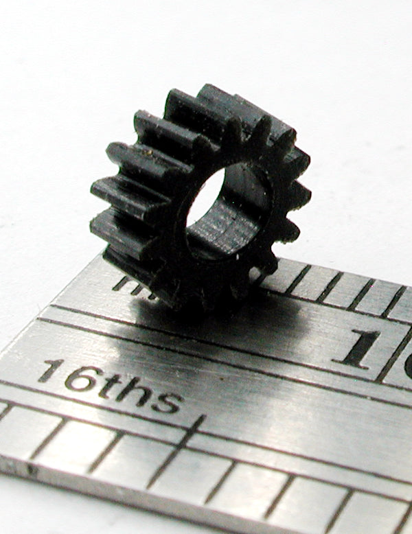 Reverse Worm Gear, 72DP x 15 Teeth x 6.1mm OD x 0.085" Face x 3.0mm Bore, Delrin