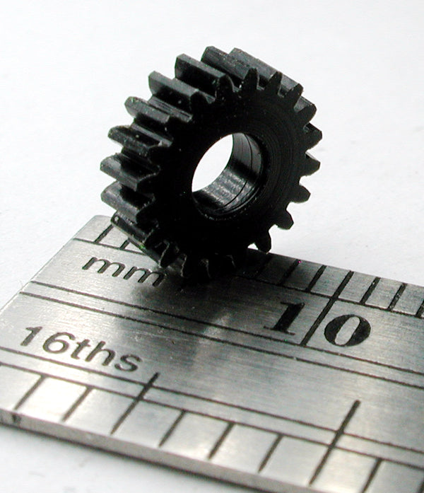 Reverse Worm Gear, 72DP x 20 Teeth x 7.8mm OD x 0.085" Face x 3.0mm Bore, Delrin