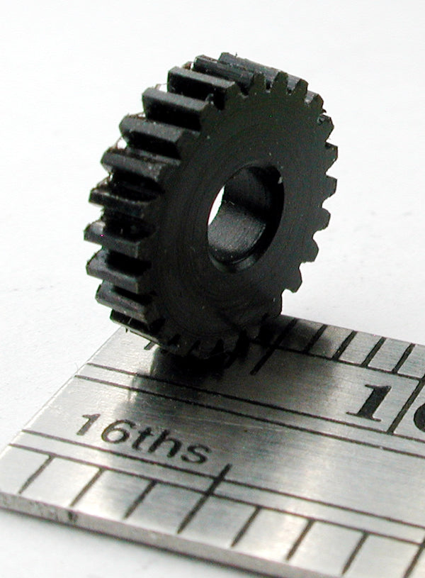 Reverse Worm Gear, 72DP x 24 Teeth x 9.2mm OD x 0.085" Face x 3.0mm Bore, Delrin