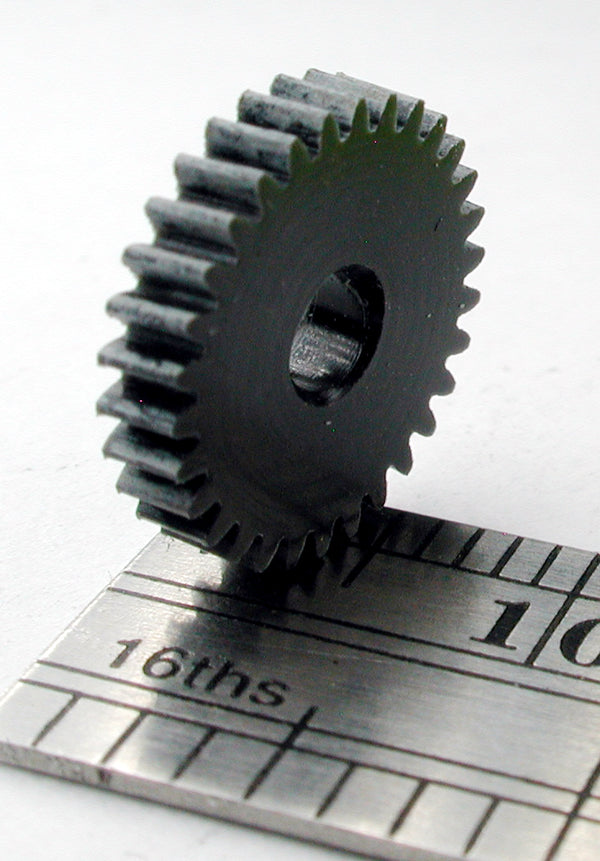 Reverse Worm Gear, 72DP x 30 Teeth x 11.3mm OD x 0.085" Face x 3.0mm Bore, Delrin