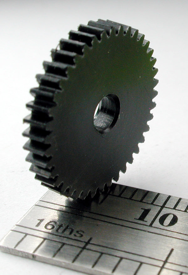 Reverse Worm Gear, 72DP x 40 Teeth x 14.8mm OD x 0.085" Face x 3.0mm Bore, Delrin