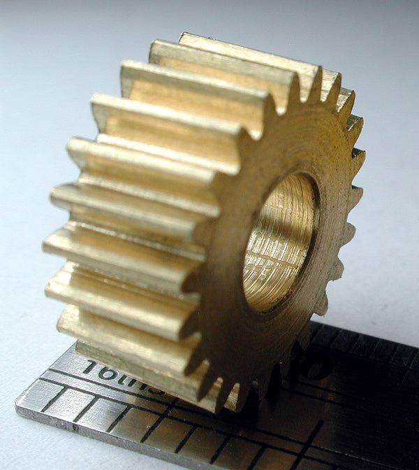 Reverse Worm Gear, 0.6mod x 23 Teeth x 14.95mm OD x 0.248" Face x 6.0mm Bore, Brass