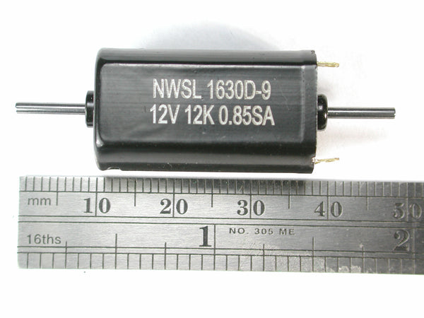 Motor, Flat Can, DOUBLE shaft 1.5 x 9mm, 12V DC, 12.5K RPM, Stall: 0.85 A