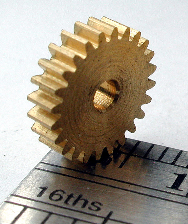 Spur Gear, 72DP x 24 Teeth x 9.2mm OD x 0.085" Face x 2.0mm Bore, Brass