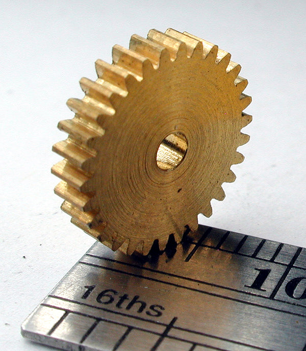 Spur Gear, 72DP x 30 Teeth x 11.3mm OD x 0.085" Face x 2.0mm Bore, Brass